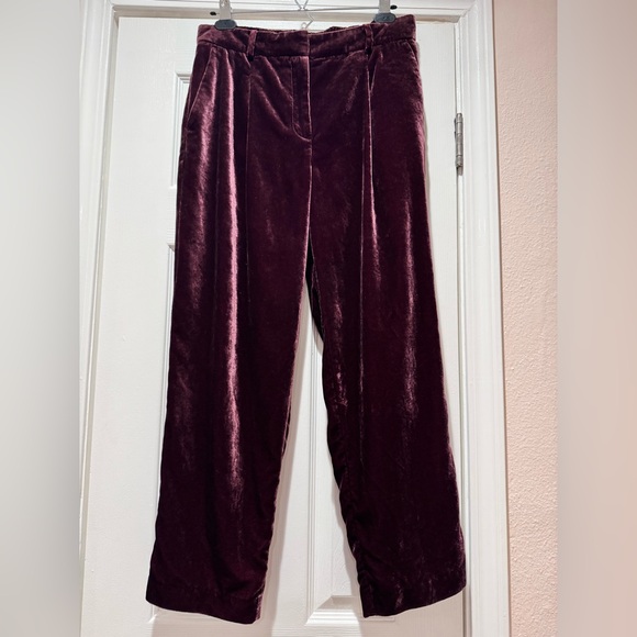 LOFT Pleated Tapered Pants in Velvet - size 6 - Picture 6 of 11